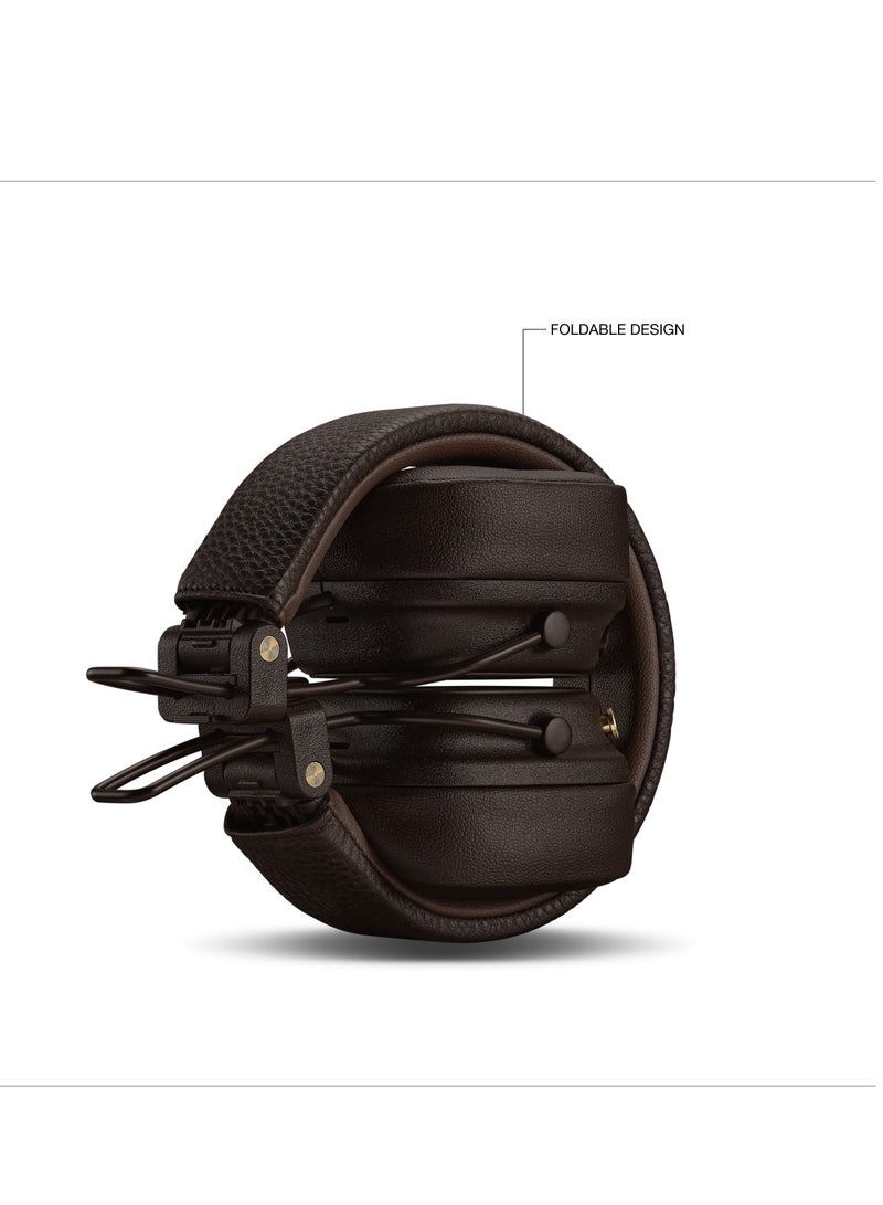 مارشال - Major V Bluetooth Headphones - Foldable Wireless Headphones Bluetooth With 100+ Hours Of Playtime, Brown - Image 1