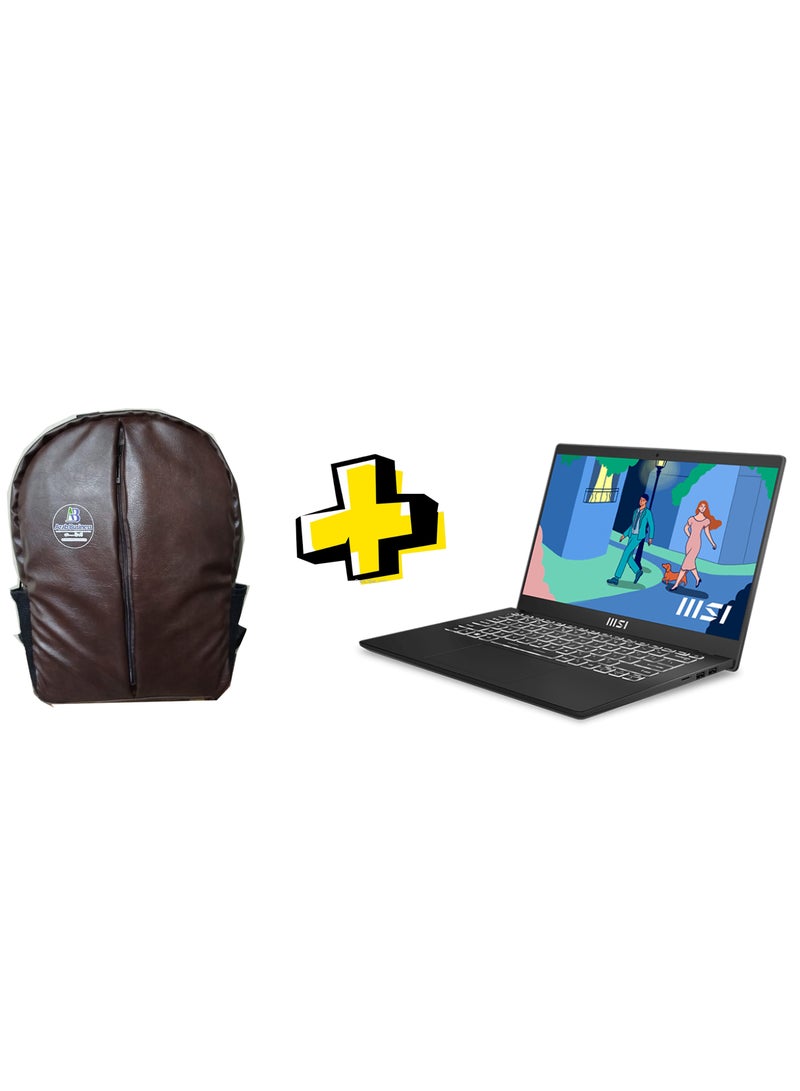 MSI - MSI Modern 15H B13M-088XEG intel Core i7-13620H Intel Graphics 8GB DDR4 512GB SSD DOS - Classic Black  + Brown Bag English/Arabic Black - Image 1