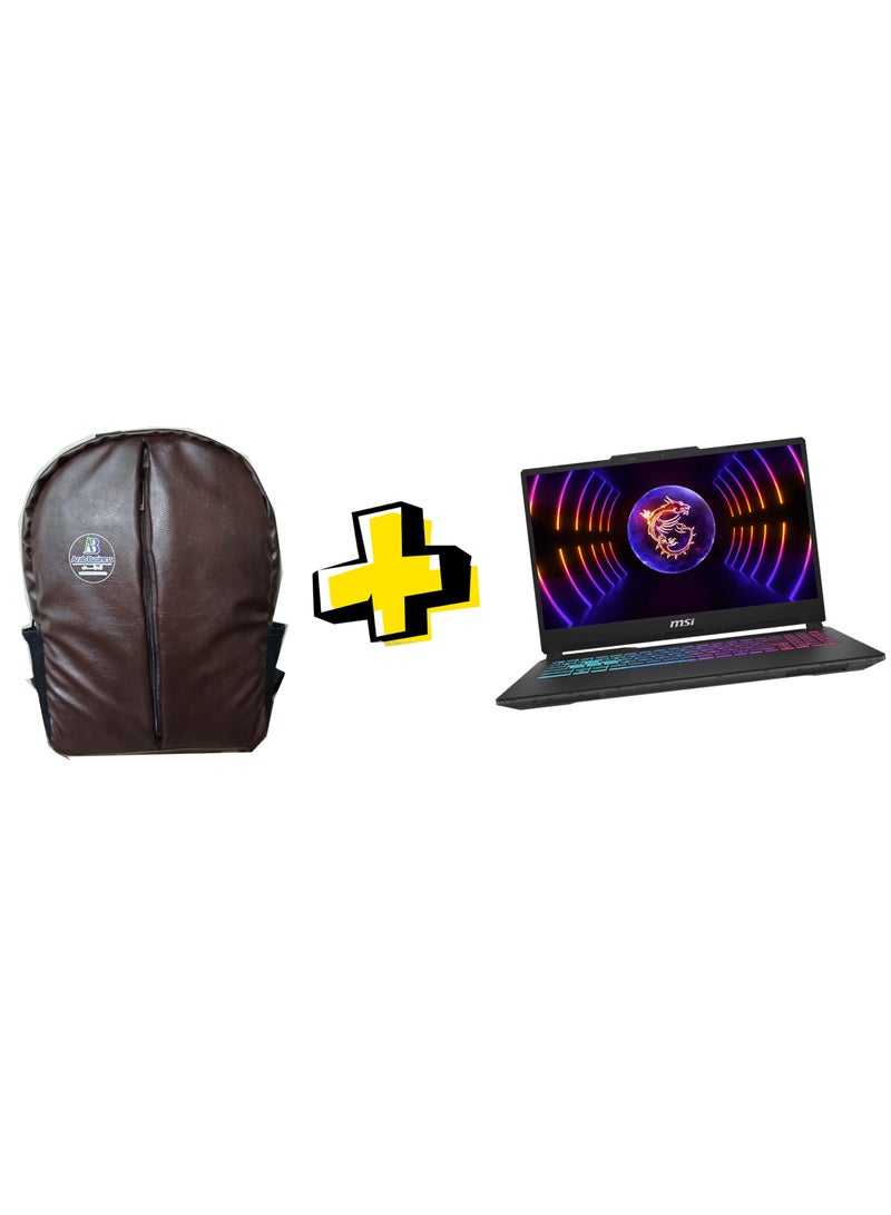 إم اس أي Cyborg 15-1 Laptop With 15.6 inch IPS /Core i7-13620H/ 16GB Ram/ 512 GB SSD/ GeForce RTX 4060 8GB/ Windows11  + Brown Bag English/Arabic Translucent Black  - Image 1