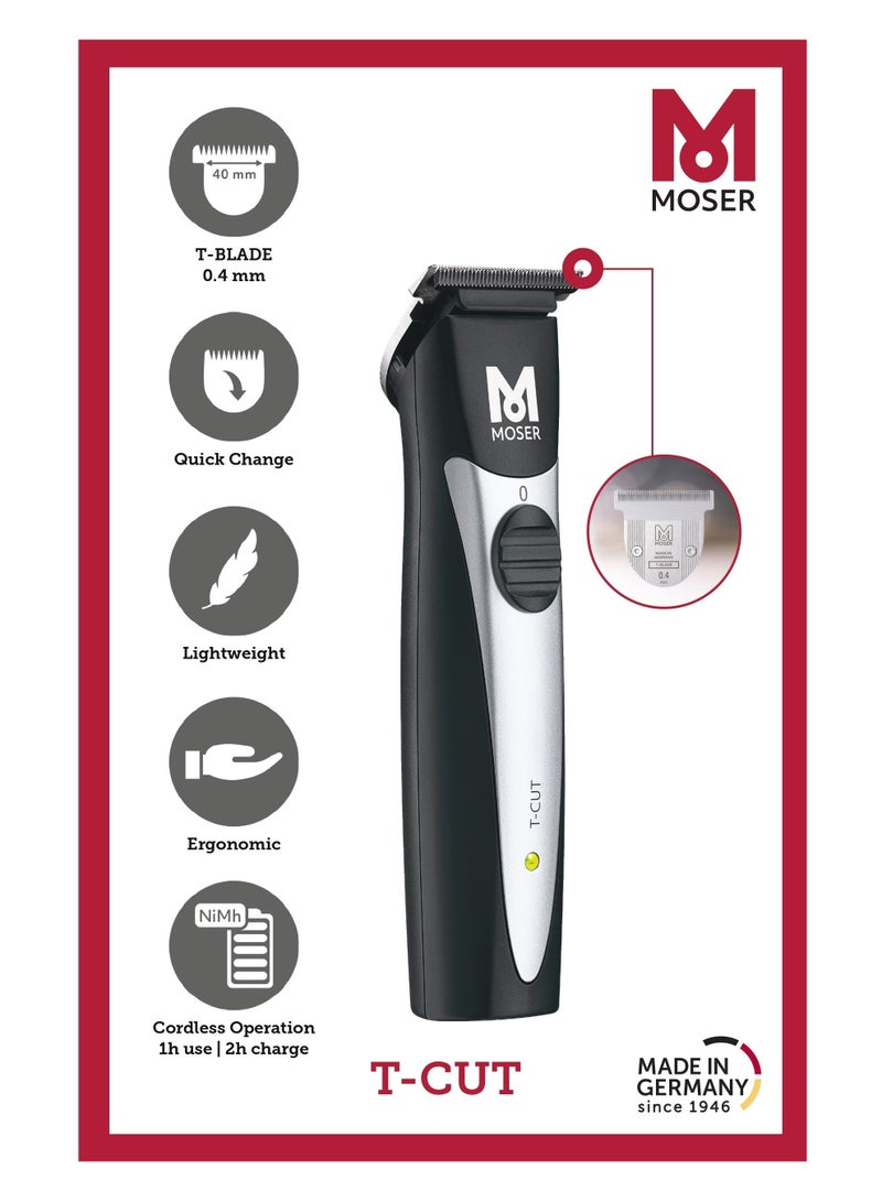 MOSER Duo Kit: T-Cut Beard Trimmer And Mobile Shaver (Made In Germany) | Professional Cordless Trimmer For Men | Rechargeable Shaver | High Precision Blade | Ultra-Close Cut | 1591-0170 + 3615-0052B Black - Image 5