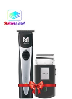 MOSER Duo Kit: T-Cut Beard Trimmer And Mobile Shaver (Made In Germany) | Professional Cordless Trimmer For Men | Rechargeable Shaver | High Precision Blade | Ultra-Close Cut | 1591-0170 + 3615-0052B Black  - Image 1