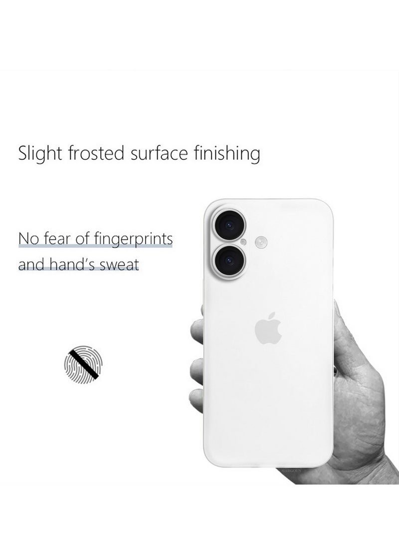 MARGOUN ( for iPhone 16 ) 2 Pack,Case Cover and Screen Protector Air Skin Series Back Cover Sturdy Durable Thin Case Drop Protection Cover Clear White - Image 5