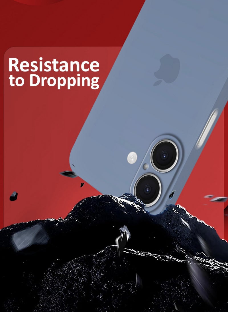 MARGOUN ( for iPhone 16 ) 3 Pack,1 Case Cover and 2 Screen Protectors Air Skin Series Back Cover Sturdy Durable Thin Case Drop Protection Cover Clear Blue - Image 4