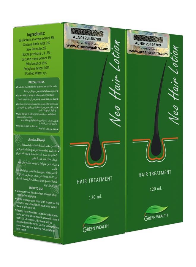Green Wealth Pack of 2 Neo Hair Lotion 120ml  - Image 2