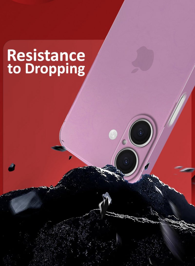 MARGOUN ( for iPhone 16 Plus ) 2 Pack,Case Cover and Screen Protector Air Skin Series Back Cover Sturdy Durable Thin Case Drop Protection Cover Clear Pink  - Image 4