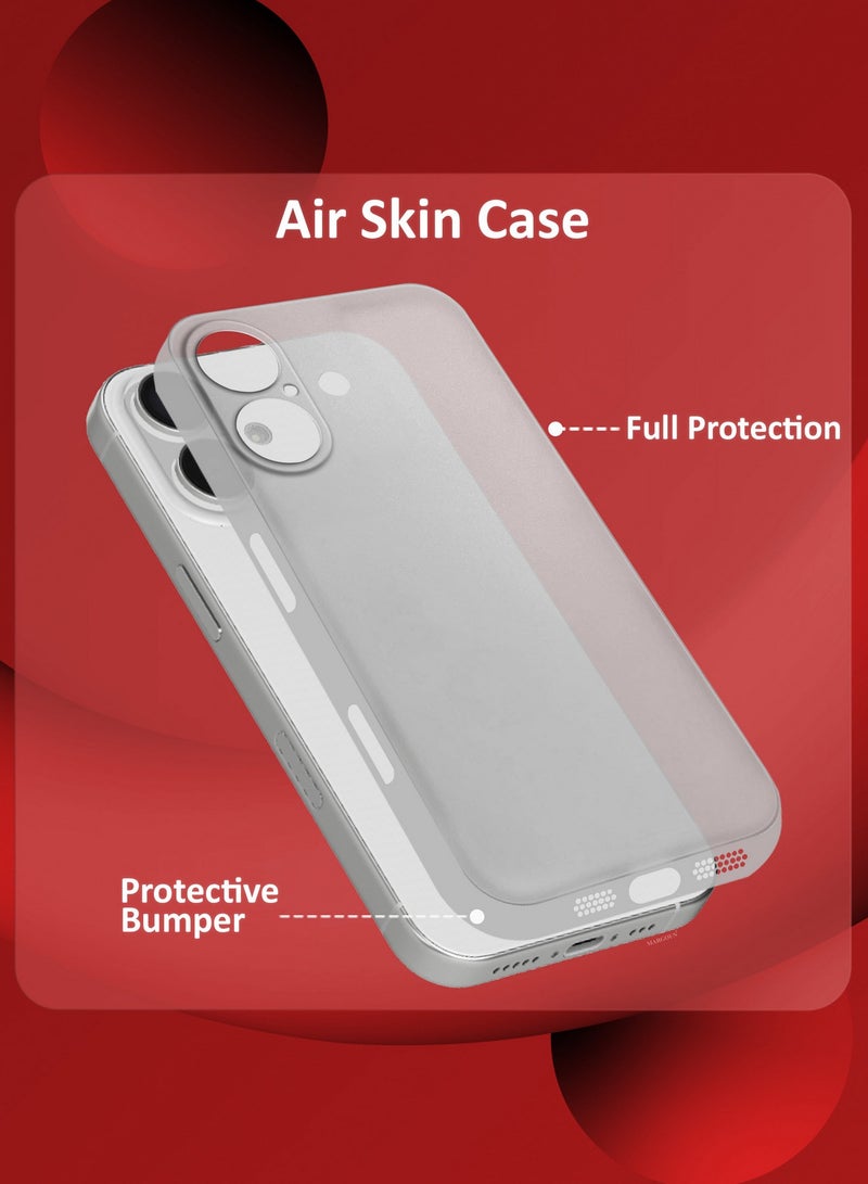 MARGOUN ( for iPhone 16 Plus ) Case Cover Air Skin Series Back Cover Sturdy Durable Thin Case Drop Protection Cover Clear Light Grey - Image 2