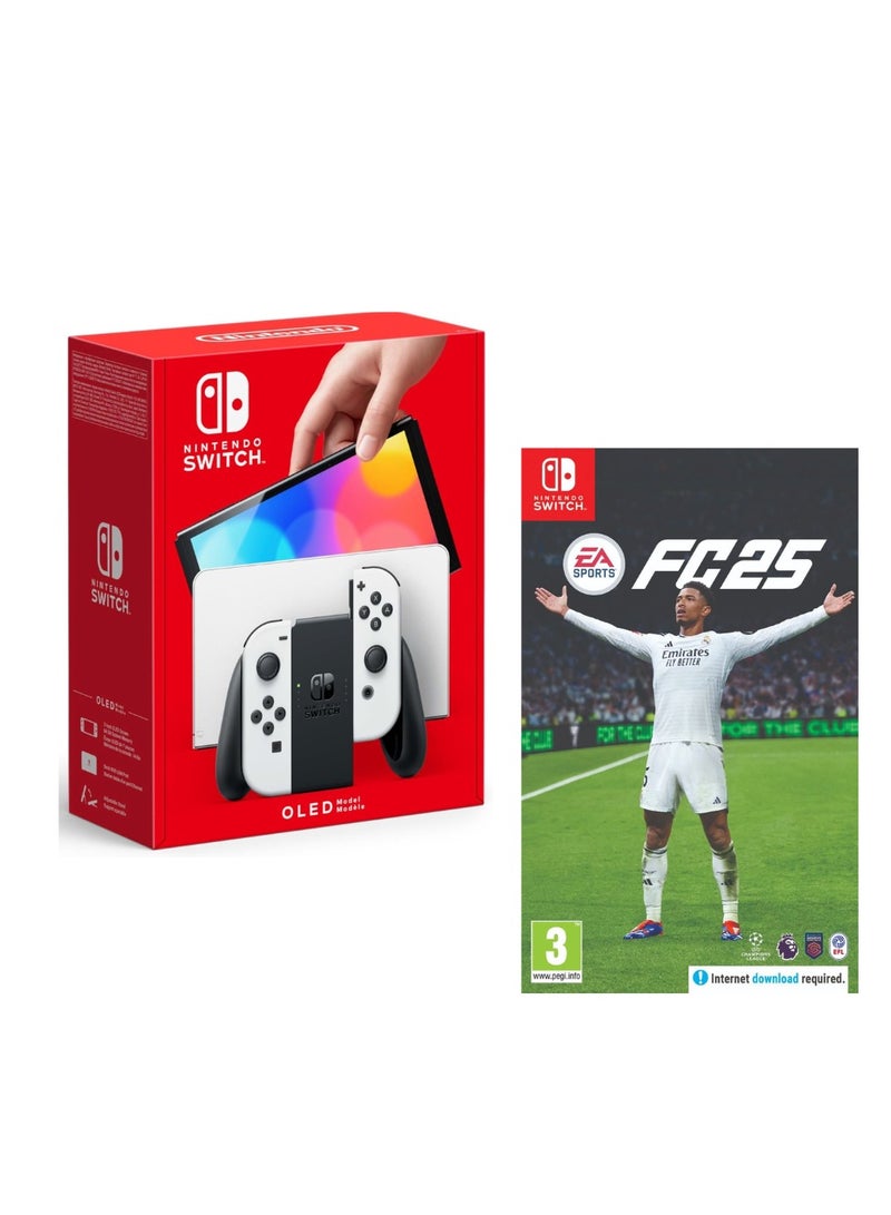 Nintendo - Nintendo Switch (OLED Model) White - Internation Version with EA SPORTS FC 25 Switch - Image 1