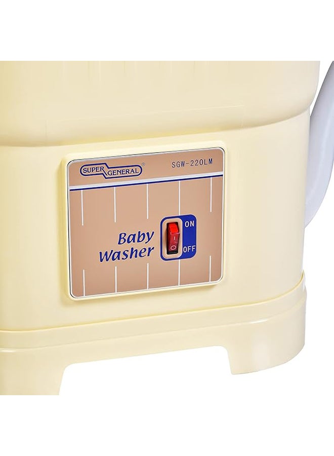 سوبر جنرال 1kg Top Load Washing Machine Portable Baby Washer SGW220LM Yellow  - Image 2