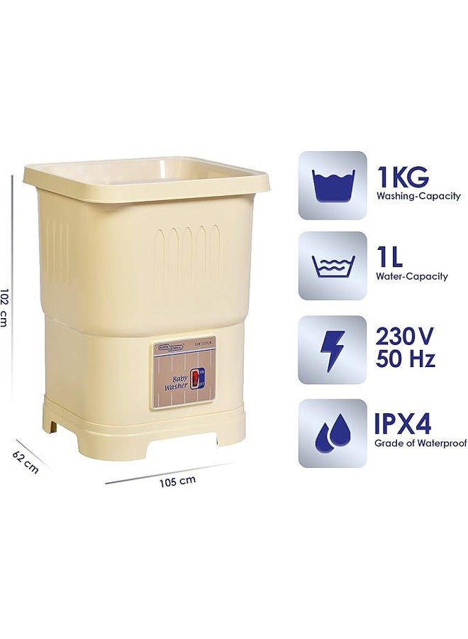 سوبر جنرال 1kg Top Load Washing Machine Portable Baby Washer SGW220LM Yellow  - Image 3