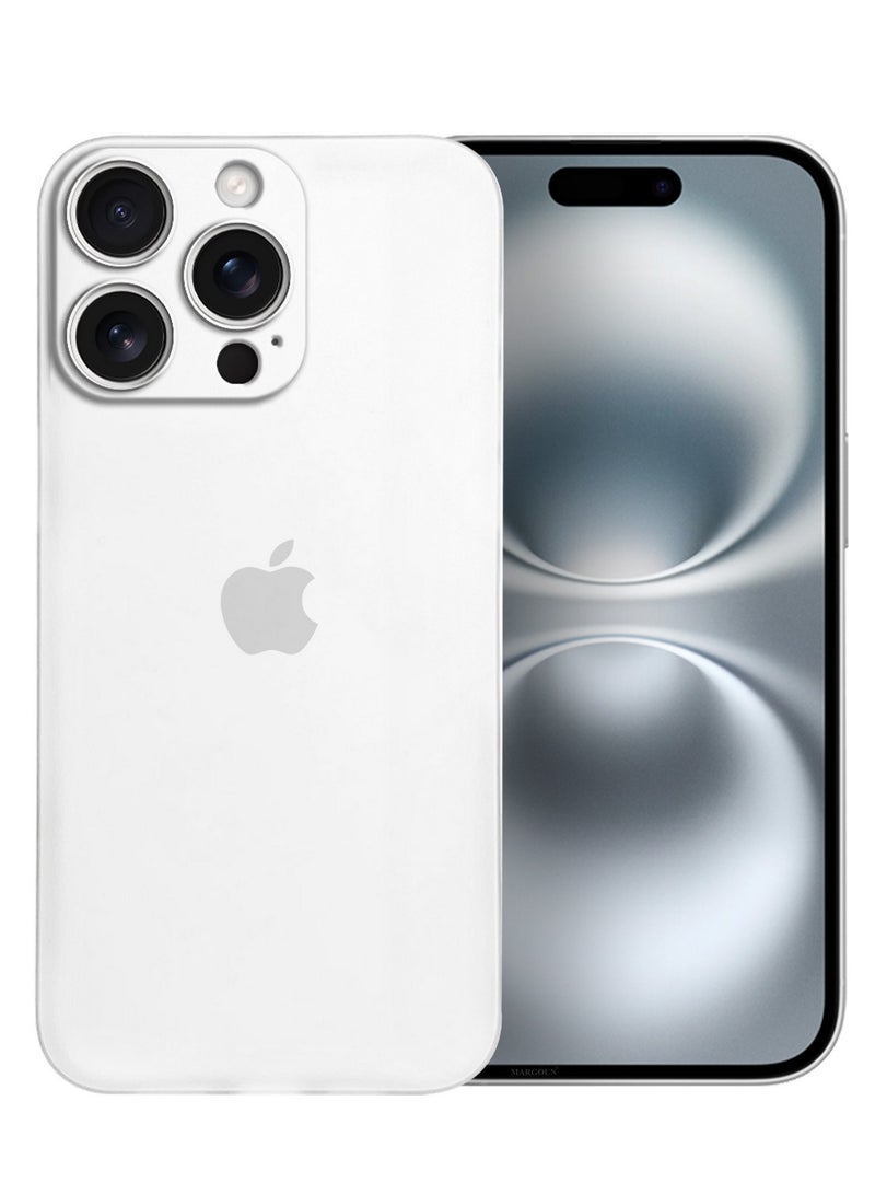 MARGOUN ( for iPhone 16 Pro Max ) Case Cover Air Skin Series Back Cover Sturdy Durable Thin Case Drop Protection Cover Clear White - Image 1
