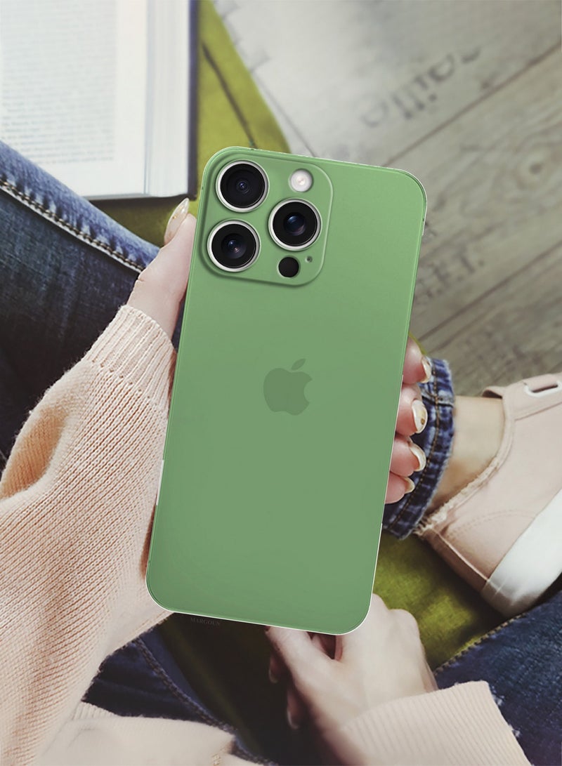 MARGOUN ( for iPhone 16 Pro Max ) Case Cover Air Skin Series Back Cover Sturdy Durable Thin Case Drop Protection Cover Clear Green - Image 5