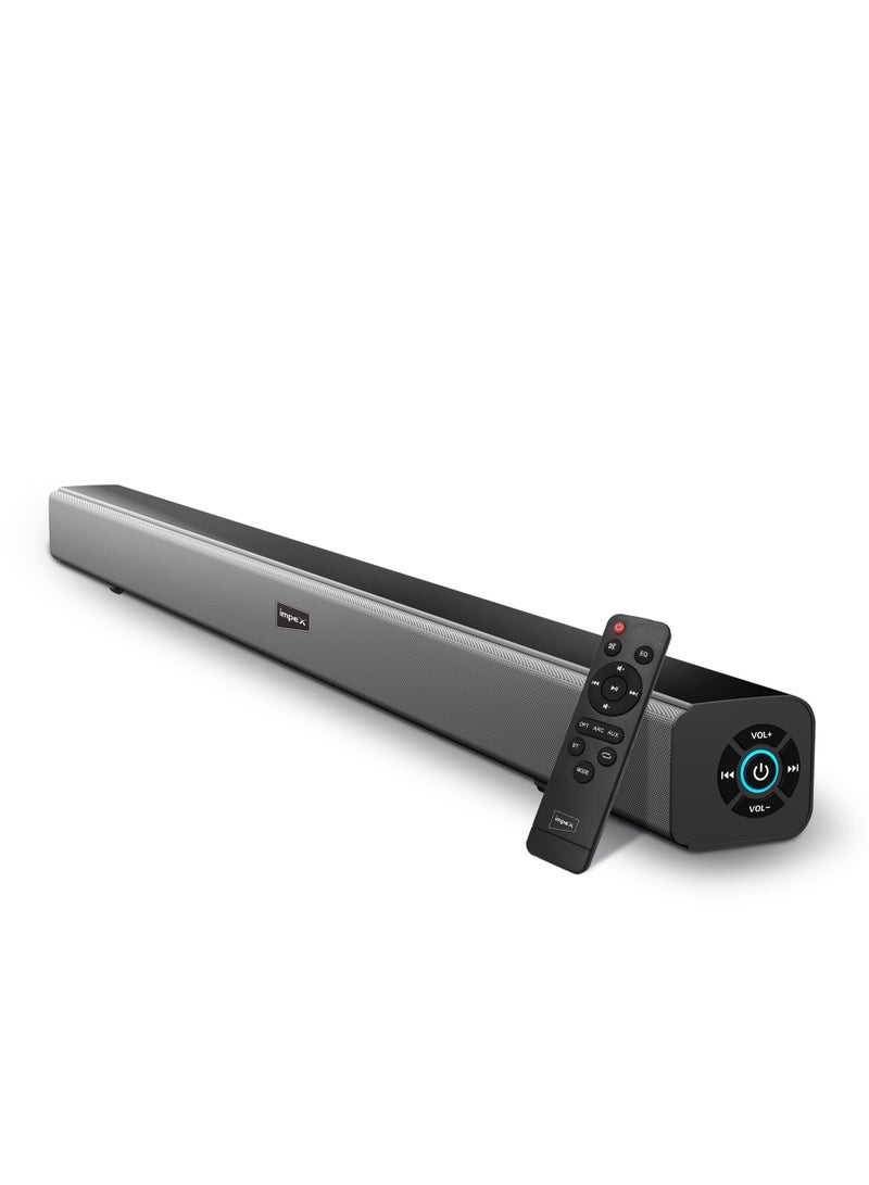 إمبكس - 2.0 Channel Sound Bar with 3000W PMPO Power, Bluetooth Version 5.0, LED Display, Remote Control, USB/AUX/HDMI/Optical Inputs SB 1401 Black - Image 1