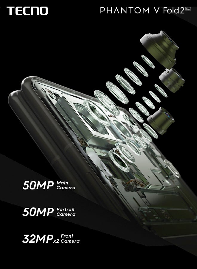TECNO - Phantom V Fold2 Dual SIM Karst Green 12GB RAM 512GB 5G - Middle East Version - Image 1