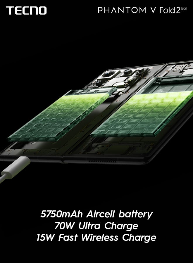 TECNO - Phantom V Fold2 Dual SIM Karst Green 12GB RAM 512GB 5G - Middle East Version - Image 1