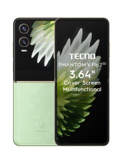 تكنو Phantom V Flip2 Dual Travertine Green 8GB RAM 256GB 5G - Middle East Version  - Image 1