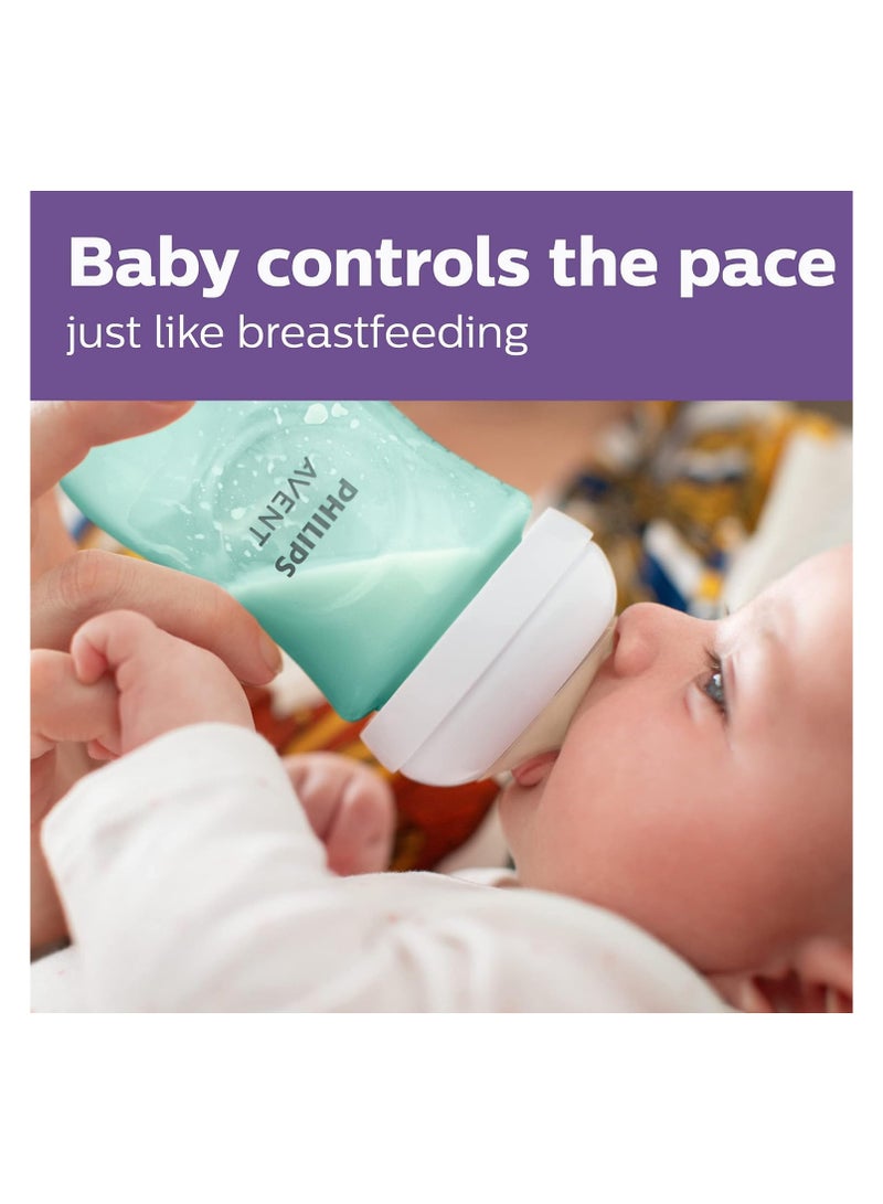 زجاجة رضاعة طبيعية مع استجابة طبيعية، مجموعة هدايا للأطفال باللون الأزرق الفاتح - Image 3