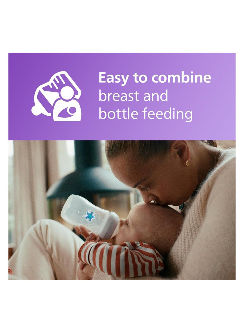 فيليبس أفنت Pack Of 4 Natural Baby Bottle with Natural Response , with Sea Design, 9oz  - Image 5