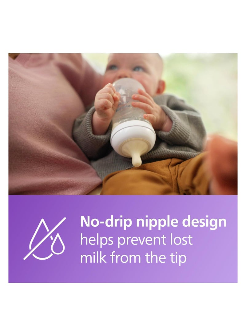 فيليبس أفنت Pack Of 4 Natural Baby Bottle with Natural Response , with Sea Design, 9oz  - Image 4