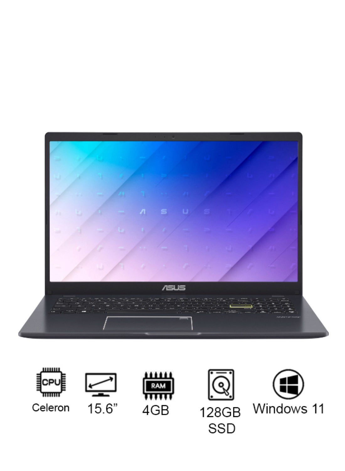 Vivobook Go 15 Laptop With 15.6-Inch Display, Celeron N4500 Processor/4GB RAM/128GB SSD/Windows 11 With Microsoft 365 Personal 1-year included Arabic Peacock Blue