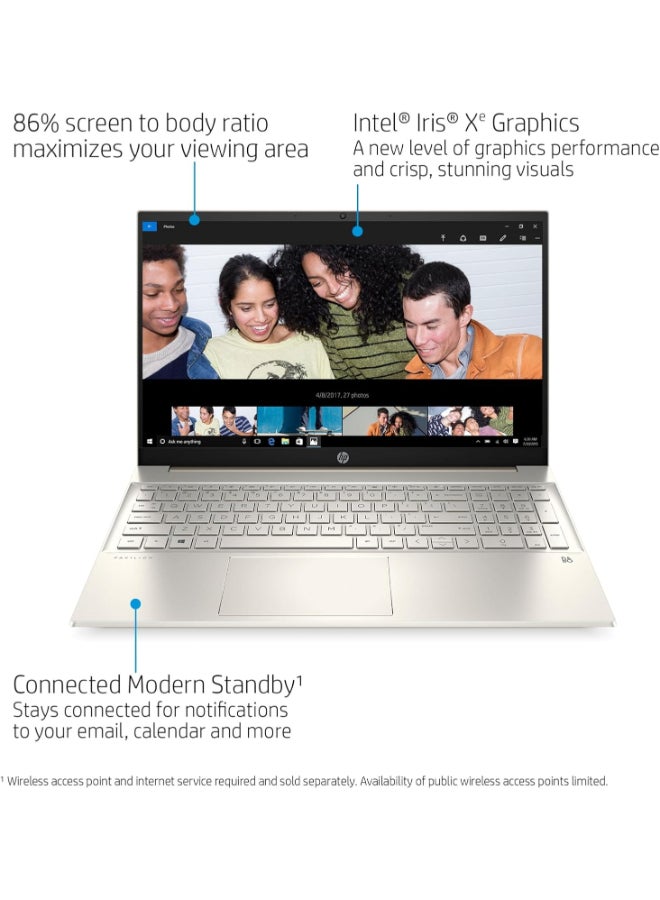 HP - Pavlion 15 (Upgraded Version) Laptop With 15.6-Inch Display, Intel Core i5-1135G7 Processor/16GB RAM/1TB SSD/Intel Iris Graphics/Windows 11 Pro English Lunar Gold - Image 1