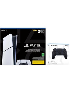 سوني PlayStation 5 Slim Digital Console (KSA Version) With Extra Dualsense Wireless Controller - Black  - Image 1