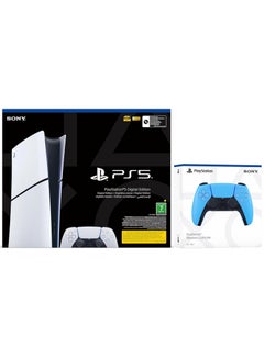 PlayStation 5 Slim Digital Console (KSA Version) With Extra Dualsense Wireless Controller - Blue