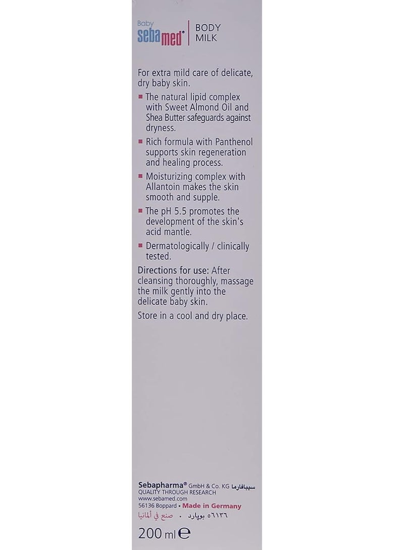 Sebamed Baby Body Milk With Panthenol 200 ML - Image 4