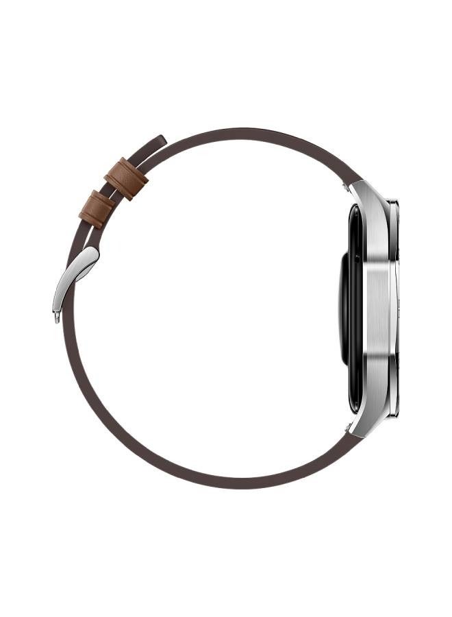 HUAWEI - WATCH GT5 46mm Smartwatch, up to 14 Days Battery Life, All-new Running and Cycling Sports Sharp-Edged Design, Health Tracking, Compatible with iOS and Android (with Freebuds SE 2) Brown - Image 1