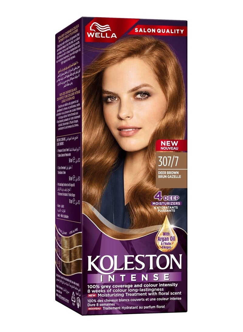 Koleston Intense Hair Color 307/7 Deer Brown Brun Gazelle 50 + 50 + 10ml
