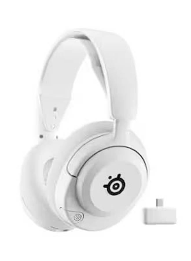 steelseries - Arctis Nova 5 Wireless Gaming Headset, 40mm Neodymium Drivers, ClearCast Gen 2.x Retractable Boom Mic, 360° Spatial Audio, Quick-Switch Wireless (2.4GHz/Bluetooth), 50/60 Hours Battery Life, RGB Lighting, ChatMix (PC), Cross-Platform Compatibility (PC, PS5, Switch, Mobile, Steam Deck, Oculus Quest 2), Sonar Software Suite, Mute & Volume Dial Control, White | 61671 - Image 1