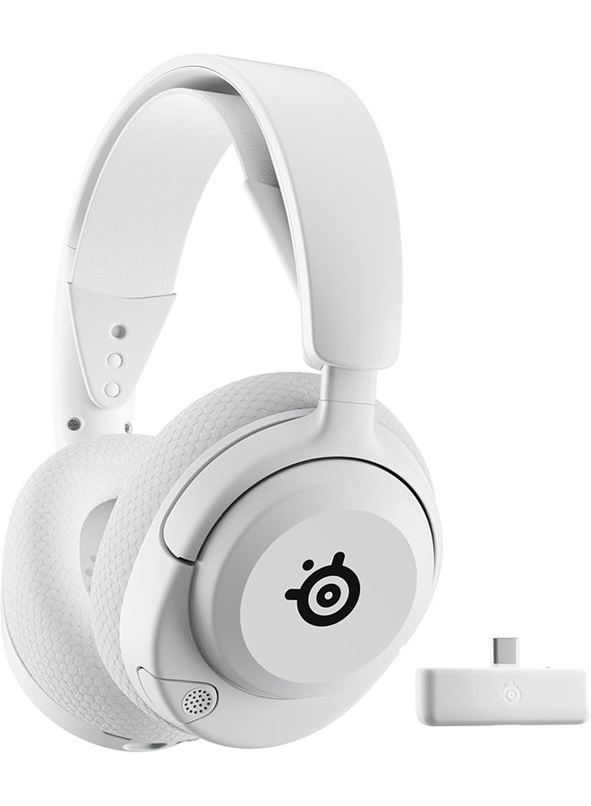 steelseries - Arctis Nova 5X Wireless Gaming Headset - 40mm Neodymium Drivers, 360° Spatial Audio, ClearCast Gen 2.X Microphone (Bidirectional Noise Cancelling), 50/60 Hours Battery Life, USB-C Fast Charge, RGB Lighting, ChatMix for PC, 2.4GHz Wireless & Bluetooth Connectivity, Supports Xbox, PlayStation, PC, Mac, Mobile & Handheld Devices, White | 61677 - Image 1