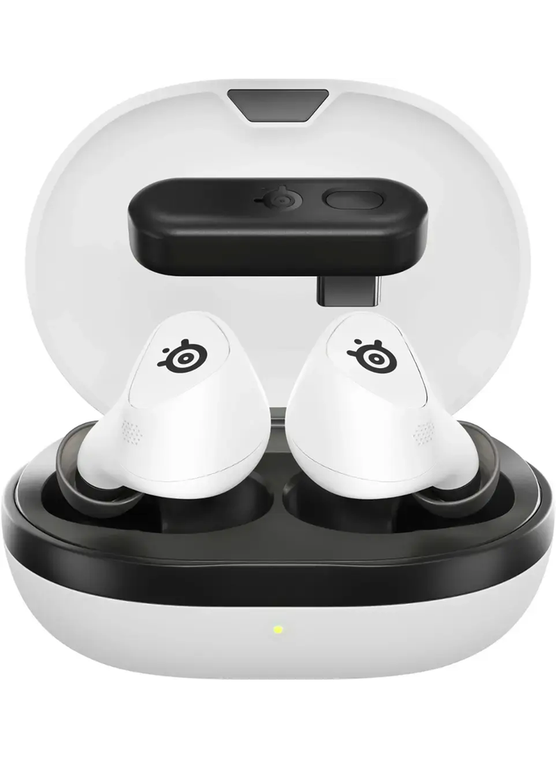 steelseries - Arctis GameBuds True Wireless Noise Cancelling Gaming Earbuds for PS5, PS4, PC, Switch - White - Image 1
