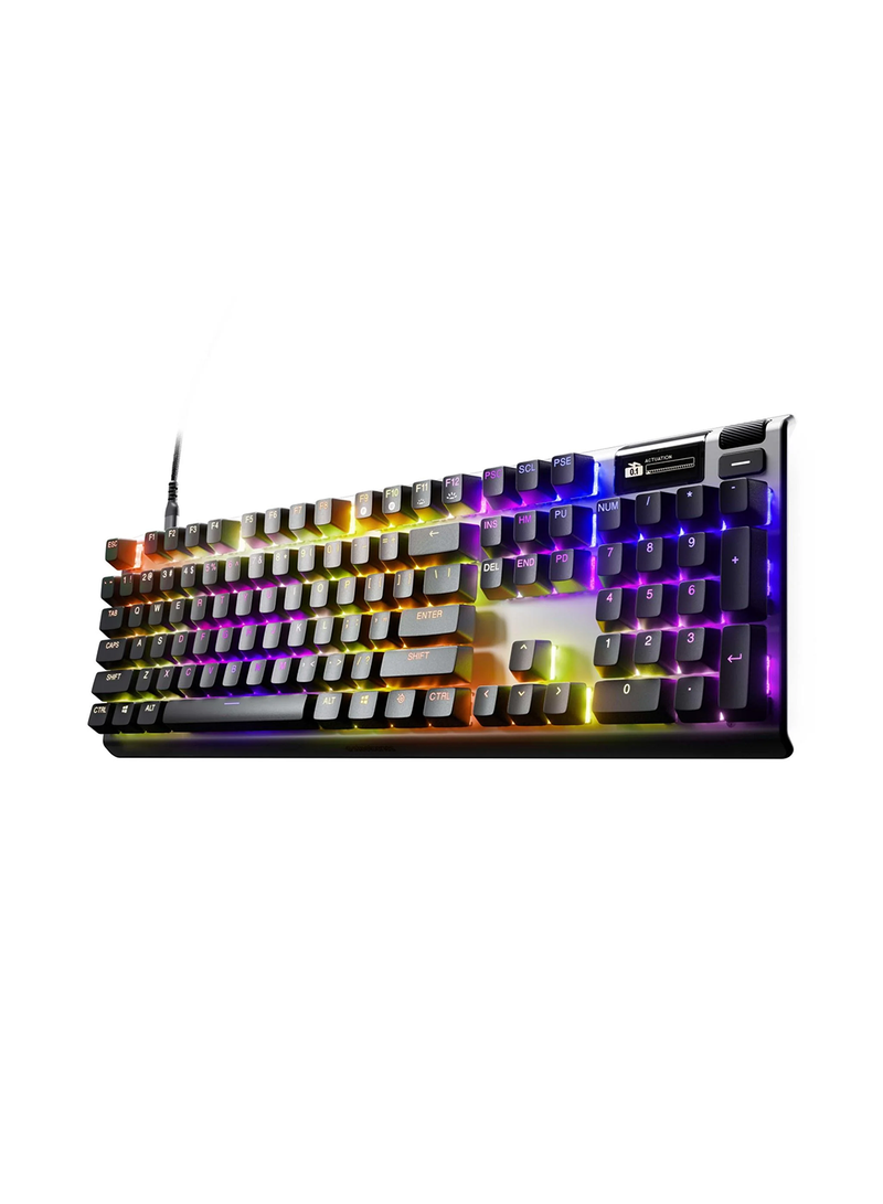 steelseries - Apex Pro Gen 3 Full Size Mechanical Gaming Keyboard, OmniPoint 3.0 Adjustable HyperMagnetic Switches, Double Shot PBT Keycaps, US English Layout, Wired Connectivity, Black | 64660 - Image 1