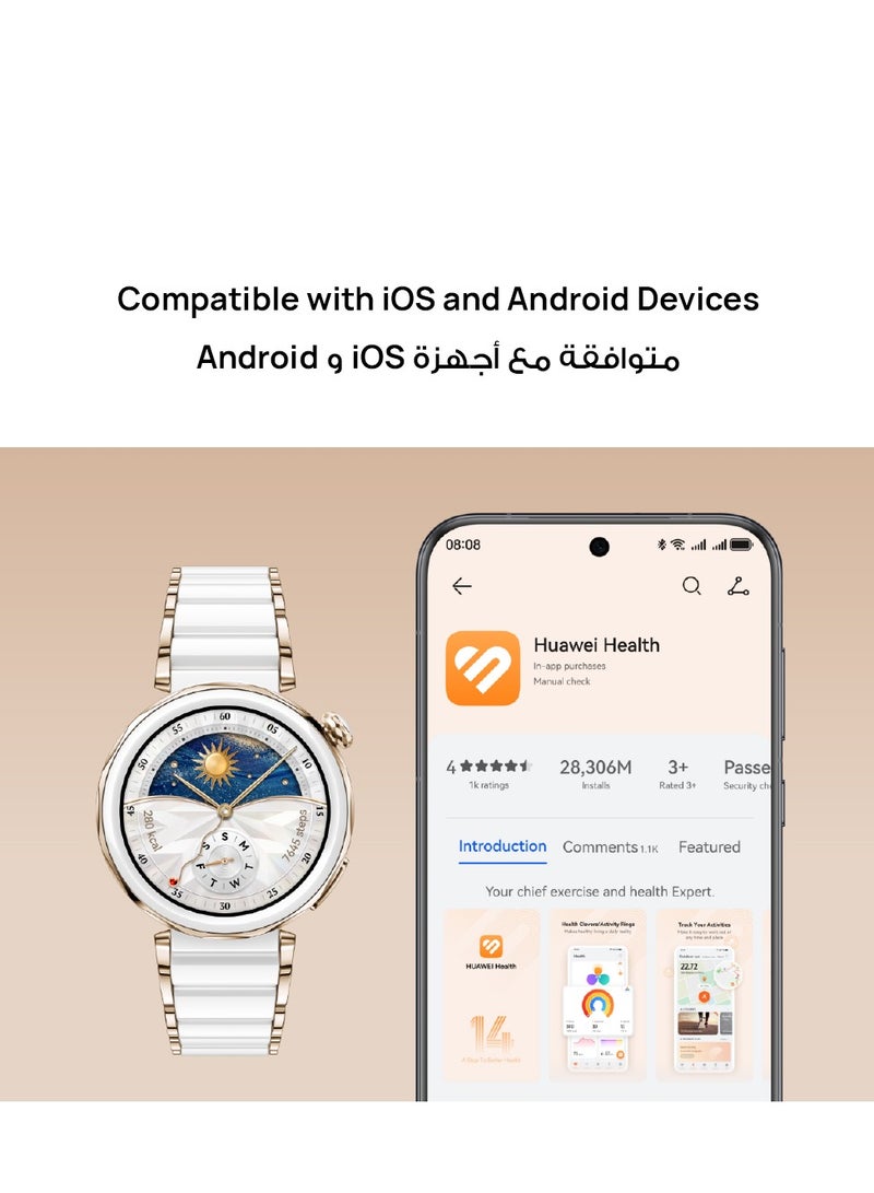 WATCH GT5 Pro 42 mm Smartwatch, Sharp-Edged Design, upto7 Days Battery Life, Pro-level Sports Watch, iOS & Android Compatible, Care+, 3 Month Extra Warranty+ Strap White - pnsku/N70116791V/45/_/1728017794/ff0fe71d-b28a-4b77-8e86-6c4c320a33ff