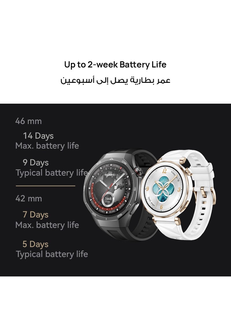 WATCH GT5 Pro 42 mm Smartwatch, Sharp-Edged Design, upto7 Days Battery Life, Pro-level Sports Watch, iOS & Android Compatible, Care+, 3 Month Extra Warranty+ Strap White - pnsku/N70116791V/45/_/1728017797/cbf769d5-1e3f-440e-8bc0-14da5b527515