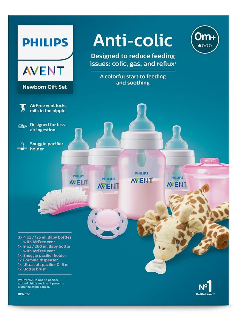 Anti-Colic Baby Bottle with AirFree Newborn Gift Set with Snuggle, Pink - pnsku/N70116805V/45/_/1728024541/ca9fc1ae-04e2-4598-a714-fe24be763dad