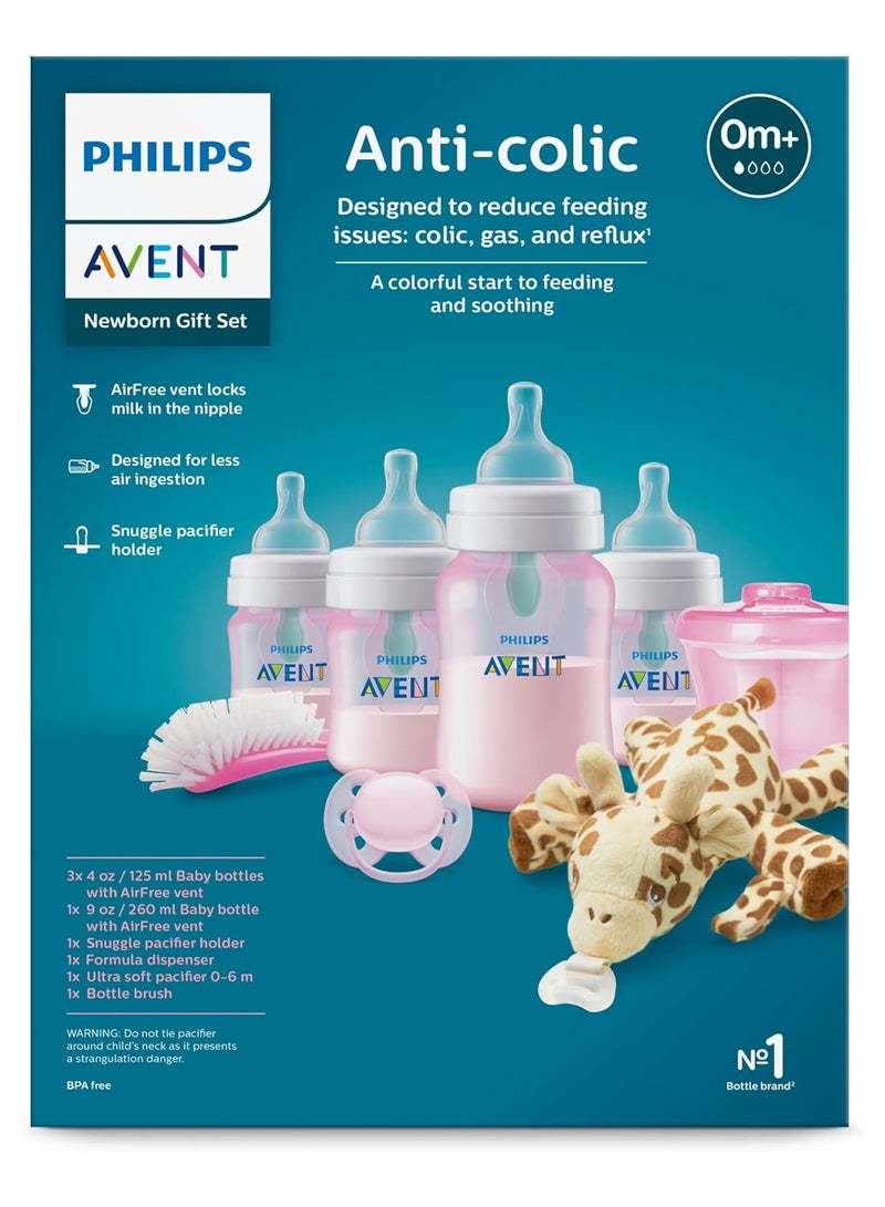 فيليبس أفنت Anti-Colic Baby Bottle with AirFree Newborn Gift Set with Snuggle, Pink  - Image 3
