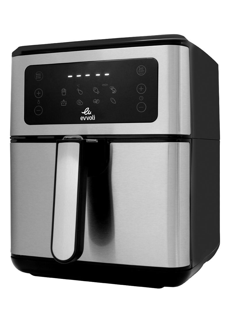evvoli Air Fryer 5.5 Liters With Digital Control Panel Display, 8 Preset Programs and Induction Hob, Single Burner, 8 Stage Power Setting Bundle 5.5 L 2100 W EVKA-AF5508D + EVKA-IH106S Grey/Black  - Image 2