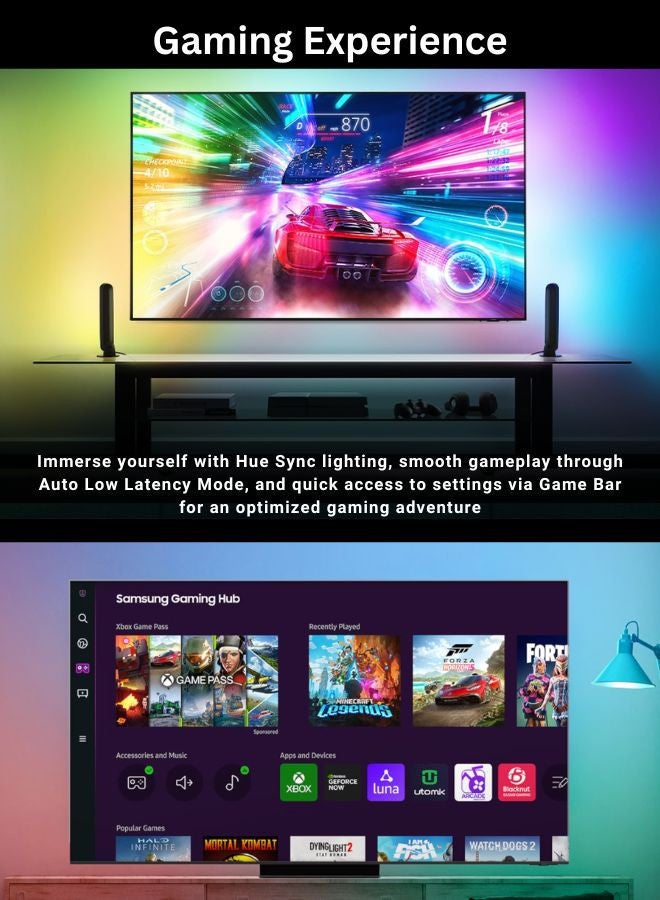 Samsung 85-Inch QLED 4K Q60D Tizen OS Smart TV with Quantum Dot, HDR10+, 4K Upscaling, AirSlim Design With 3.5L Air Fryer 1500W, 80-200°C Cooking Range, Rapid Air Convection 85Q60D+AIR-FRYER Black - Image 5