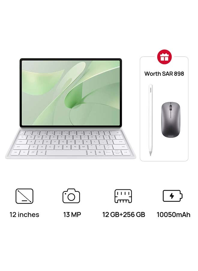 HUAWEI MatePad 12X Tablet PaperMatte Edition Greenery 12GB 256GB WiFi - Middle East Version Inbox Gray Keyboard + M-Pencil and Wireless Mouse 