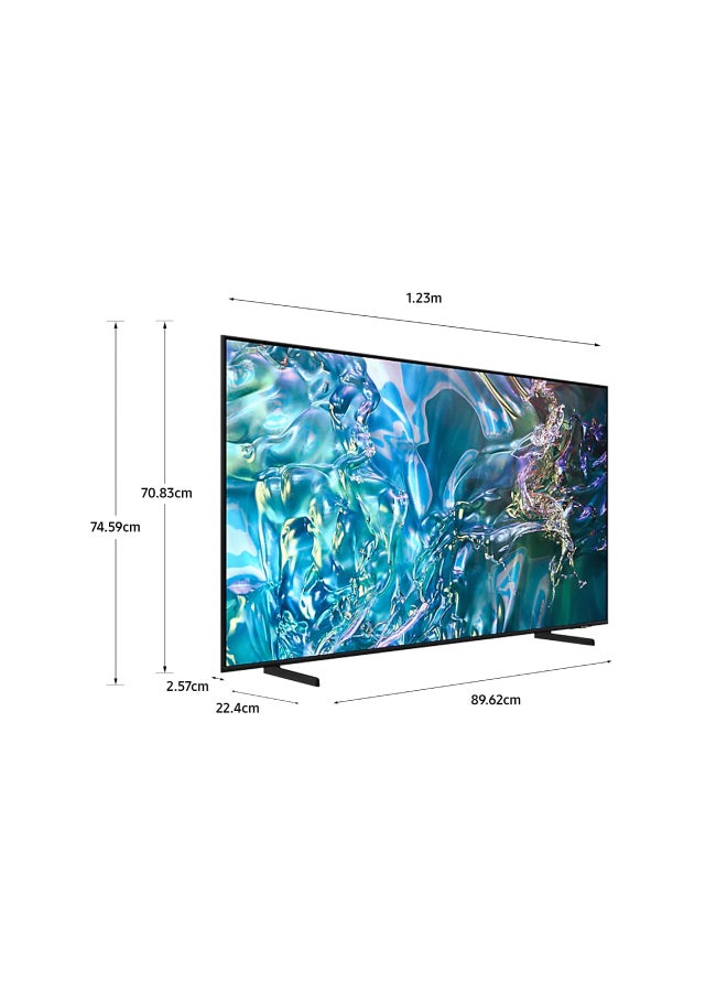 Samsung - 55-Inch QLED 4K Q60D Tizen OS Smart TV with HDR10+, 4K Upscaling, AirSlim Design With 2.0 Channel Soundbar 30W, HDMI ARC, Bluetooth, USB, MP3, FM Station 55Q60D+SOUNDBAR Black - Image 1
