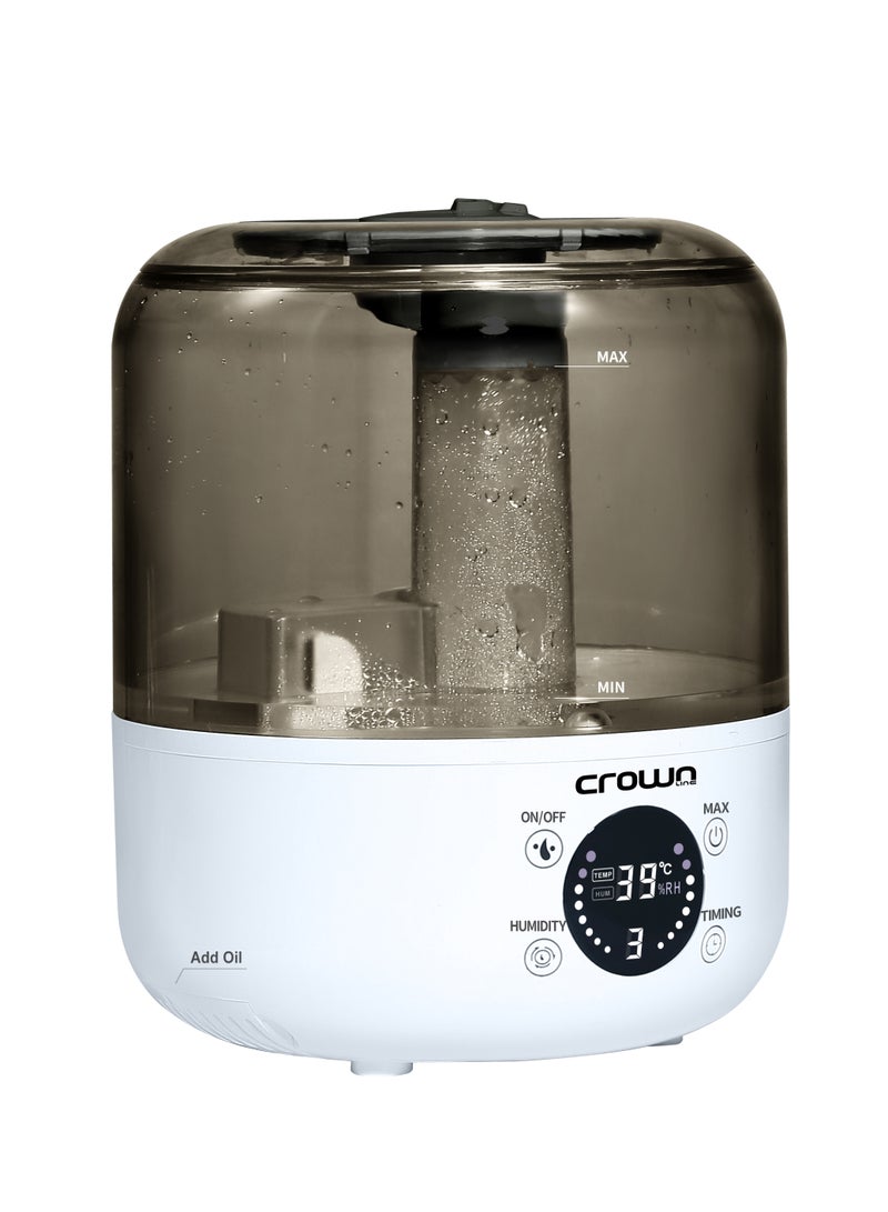 كراون لاين صورة المنتج جهاز ترطيب الهواء الذكي من كراونلاين بسعة 3 لتر، فوهتين رذاذ مزدوجتين، 3 سرعات قابلة للتعديل، وتوافق مع الزيوت العطرية لرائحة ممتعة مع جهاز تحكم عن بعد - Image 2
