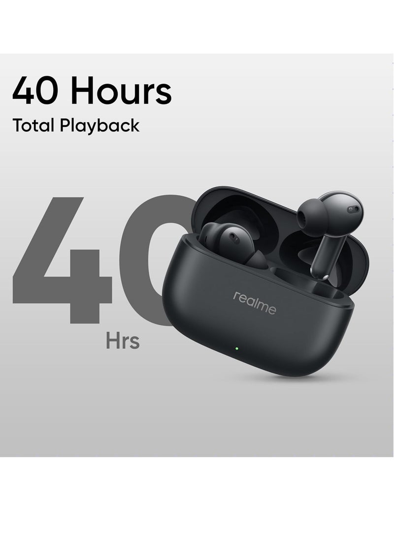 realme - Buds T310 Truly Wireless in-Ear Earbuds with 46dB Hybrid ANC, 12.4mm Dynamic Bass Driver, Upto 40Hrs Battery and Fast Charging Vibrant Black - Image 1