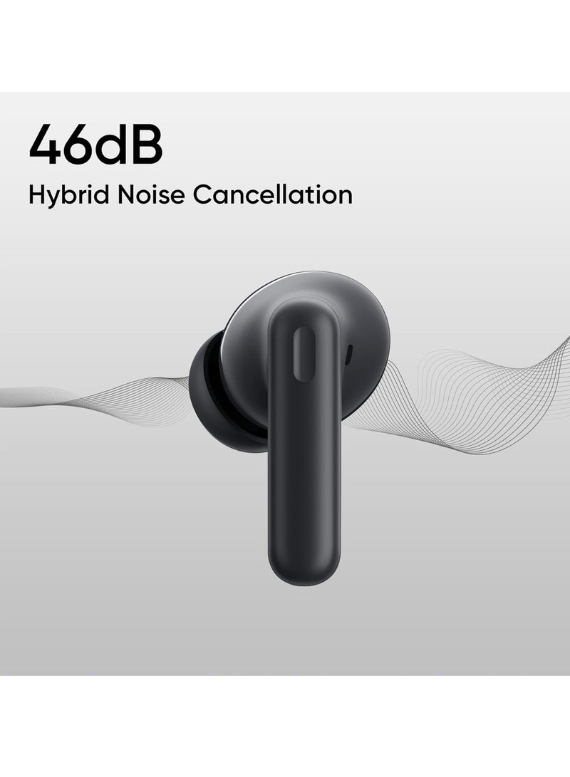 realme - Buds T310 Truly Wireless in-Ear Earbuds with 46dB Hybrid ANC, 12.4mm Dynamic Bass Driver, Upto 40Hrs Battery and Fast Charging Vibrant Black - Image 1