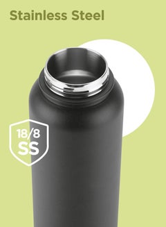 Milton 1180ml Vacuum Insulated Water Bottle with 4 Lids, Keeps Drinks 12 Hrs Hot & 24 Hrs Cold, 18/8 Stainless Steel, Double-Walled Flask with Inner Copper Coating for Sports, Gym - Flassio  - Image 5