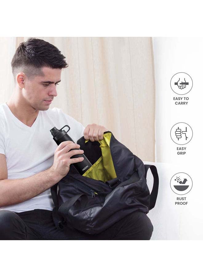 Milton 625ml Vacuum Insulated Water Bottle, Keeps Drinks Hot and Cold, 18/8 Stainless Steel, Double-Walled Thermos Flask, Easy to Carry for Sports, Gym, Office, Sprint Black  - Image 3