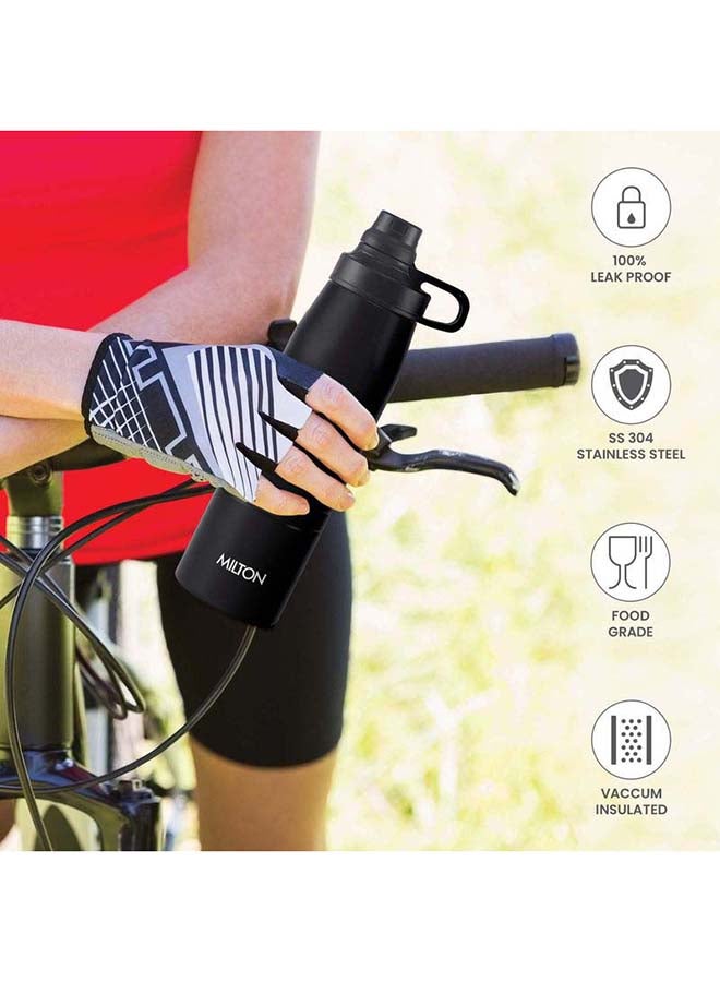 Milton 625ml Vacuum Insulated Water Bottle, Keeps Drinks Hot and Cold, 18/8 Stainless Steel, Double-Walled Thermos Flask, Easy to Carry for Sports, Gym, Office, Sprint Black  - Image 2