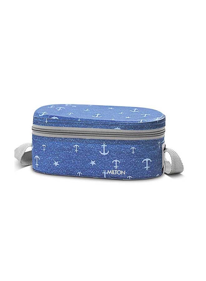 ميلتون 6-Piece Lunch Box Set with Insulated Bag & Cutlery - Includes Containers (472ml, 2pcs of 280ml), Keeps Food Hot, 304 Stainless Steel, Ideal for Office & School Tiffin - Corporate Blue  - Image 2