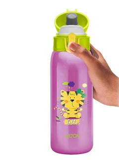 Milton 390ml Vacuum Insulated Kids Water Bottle with One Touch Safety Lock, Convenient for Sipping, Stainless Steel, Keeps Drinks Hot and Cold, Thermos Flask for School - Boys & Girls - Jolly Purple  - Image 4