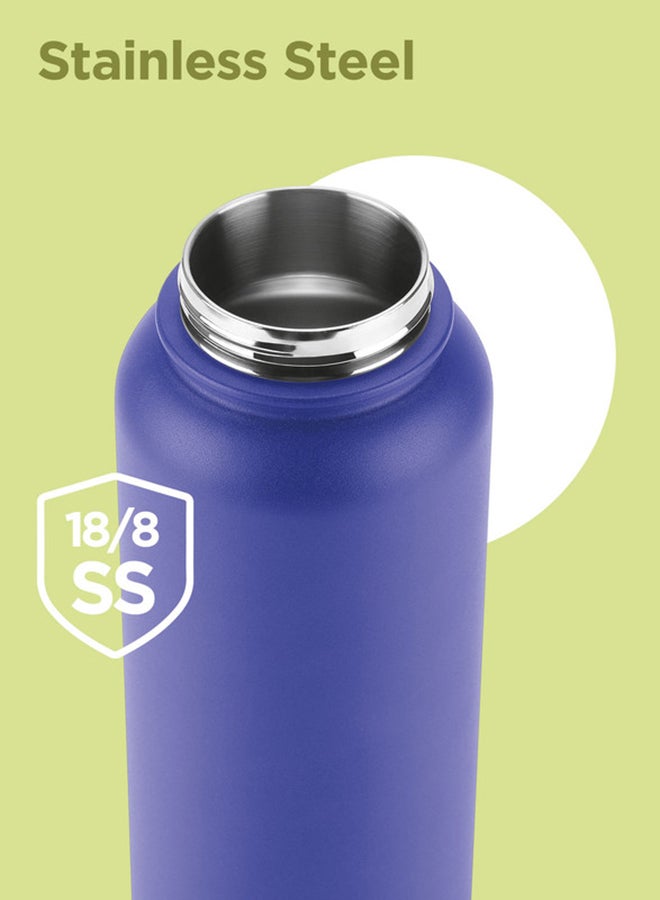 Milton 1180ml Vacuum Insulated Water Bottle with 4 Lids, Keeps Drinks 12 Hrs Hot & 24 Hrs Cold, 18/8 Stainless Steel, Double-Walled Flask with Inner Copper Coating for Sports, Gym - Flassio  - Image 5